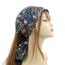 Load image into Gallery viewer, Wide Satin Lined Expandable HeadScarf with Ties
