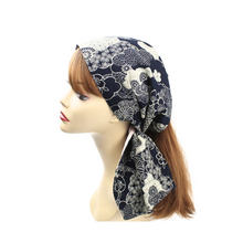 Load image into Gallery viewer, Wide Satin Lined Expandable HeadScarf with Ties
